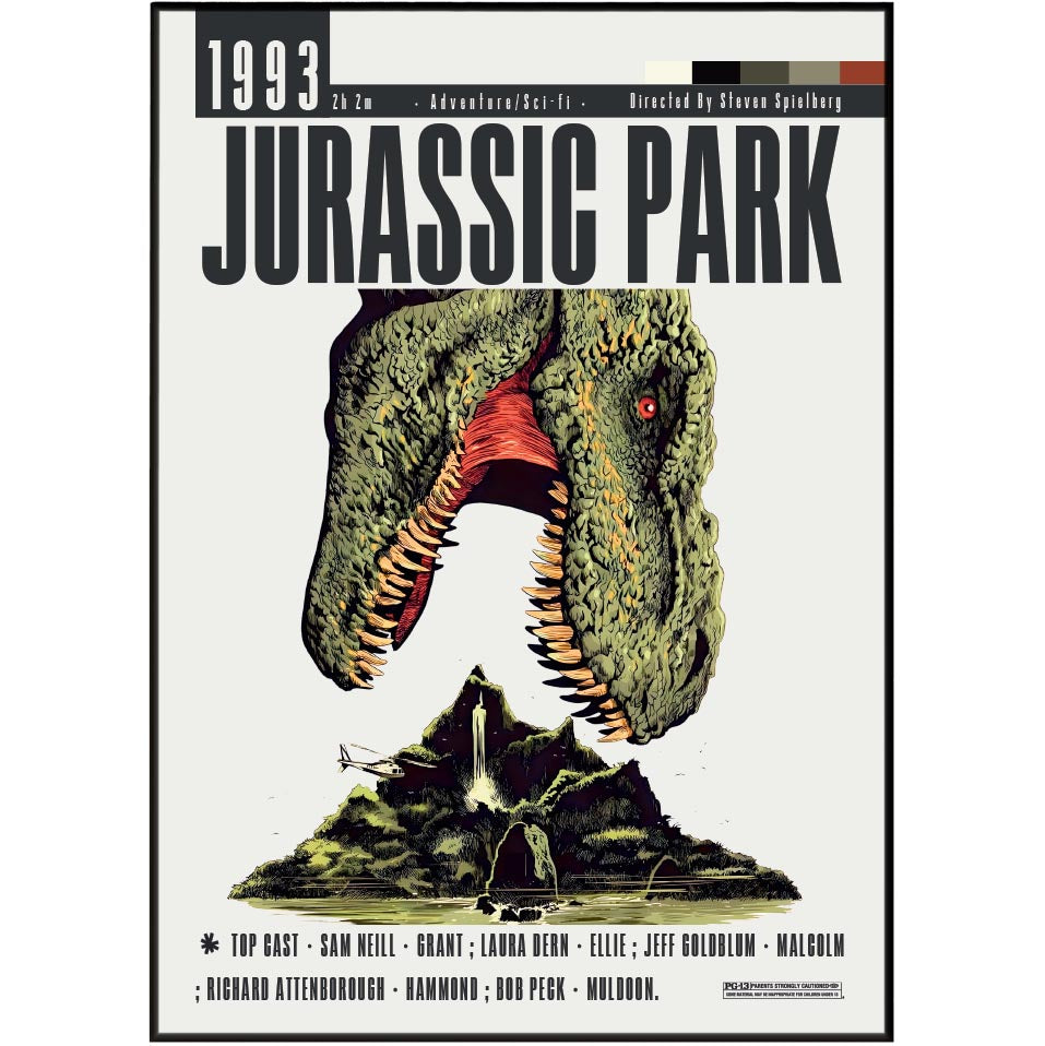 Jurassic Park (1993) Sci-Fi Film Poster | Spielberg | Minimalist