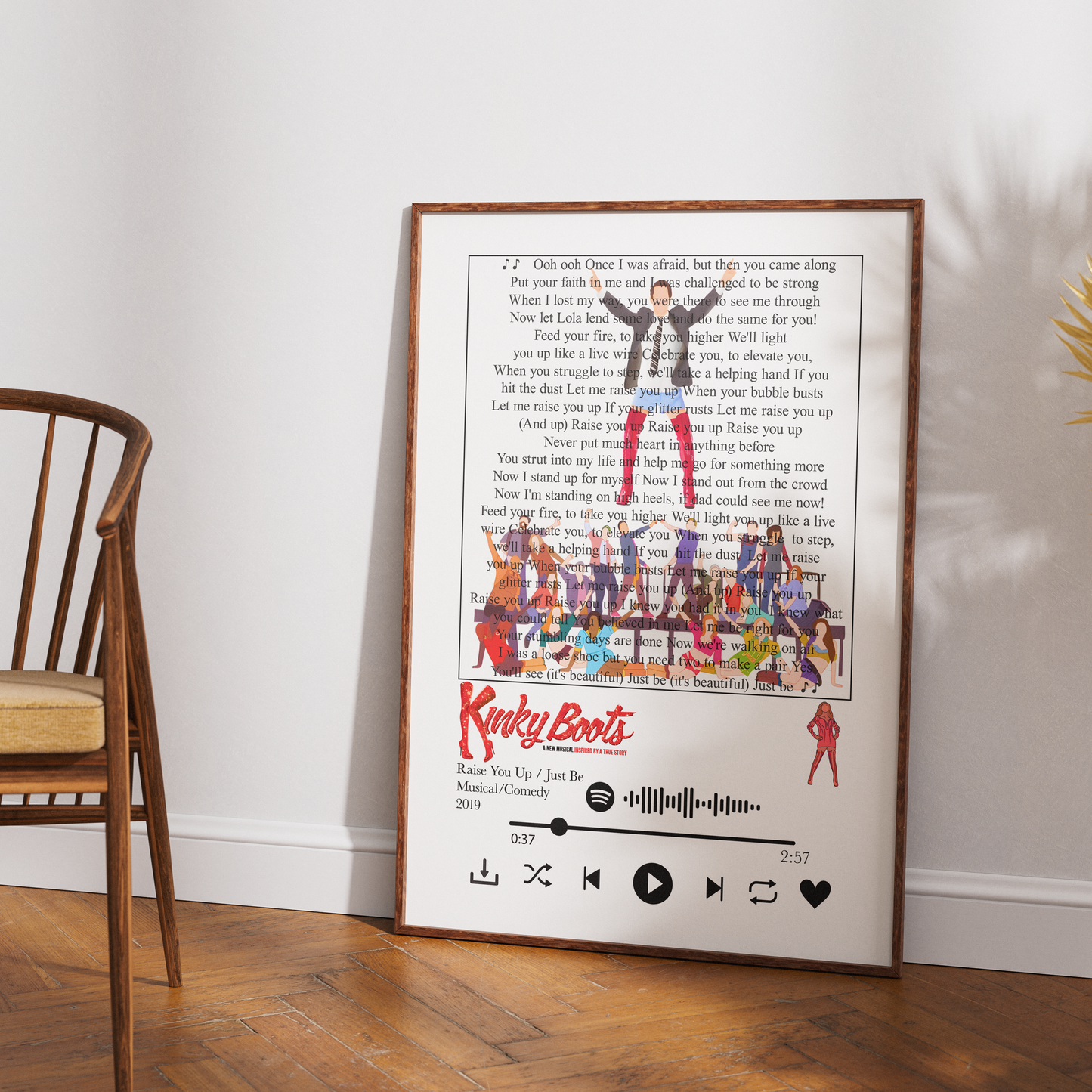 Kinky Boots – Raise You Up / Just Be Lyrics Poster