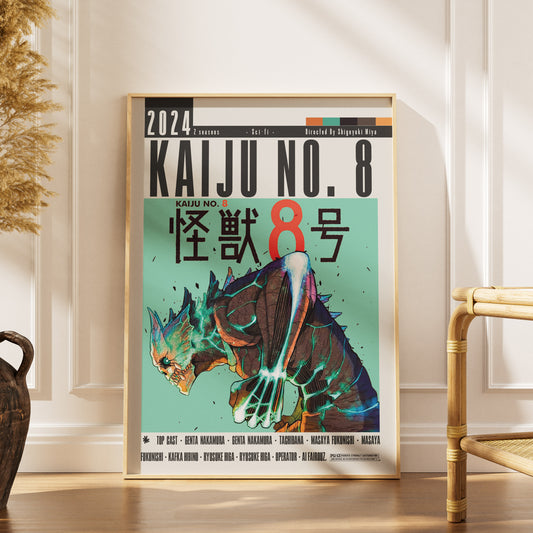 Kaiju No. 8 anime poster — Kafka Hibino monster Defence Force wall art print UK