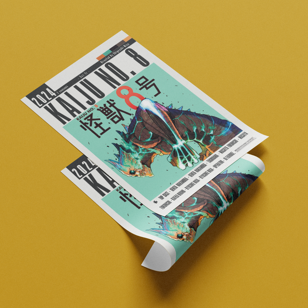 Kaiju No. 8 anime poster — Kafka Hibino monster Defence Force wall art print UK