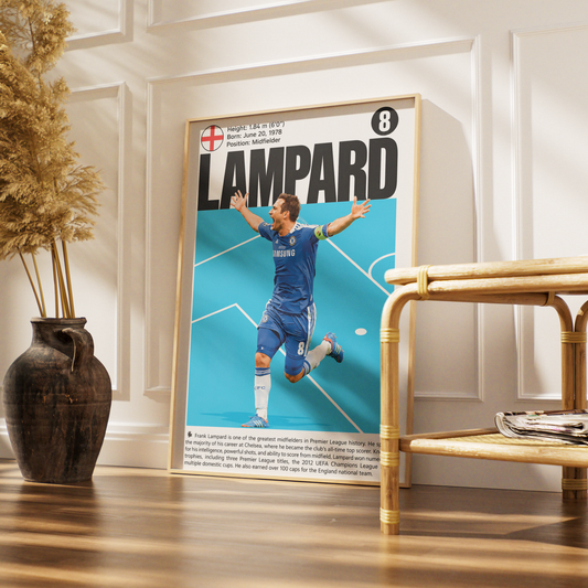 Frank Lampard football poster – Chelsea's Midfield Legend – 98types
