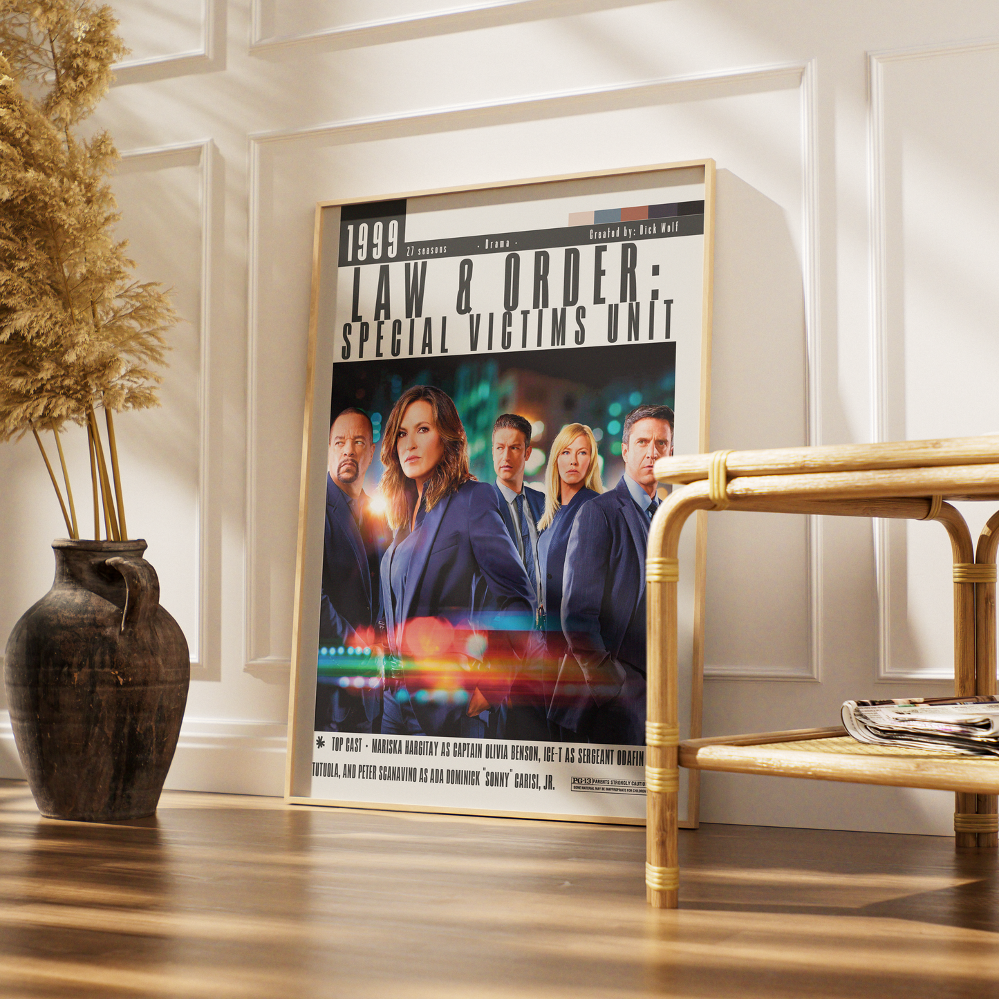 Law and Order NBC TV show poster — minimalist crime drama wall art print UK