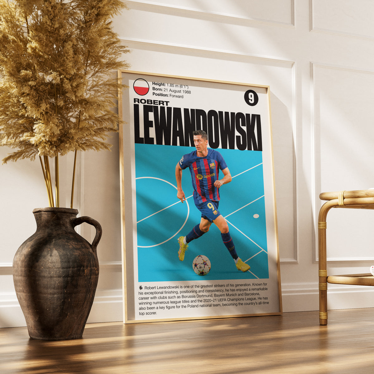 Robert Lewandowski football poster – Lewandowski Barcelona Football Poster – 98types