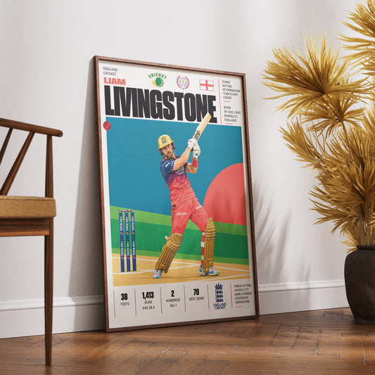 Liam Livingstone cricket poster wall art print by 98types