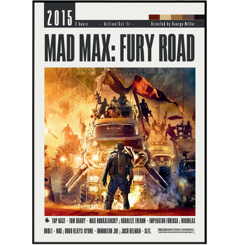 Mad Max: Fury Road 2015 minimalist movie poster print – 98types