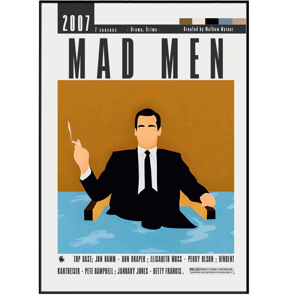 Mad Men TV Serie Poster - 98 Types StudioModern Minimal Movies