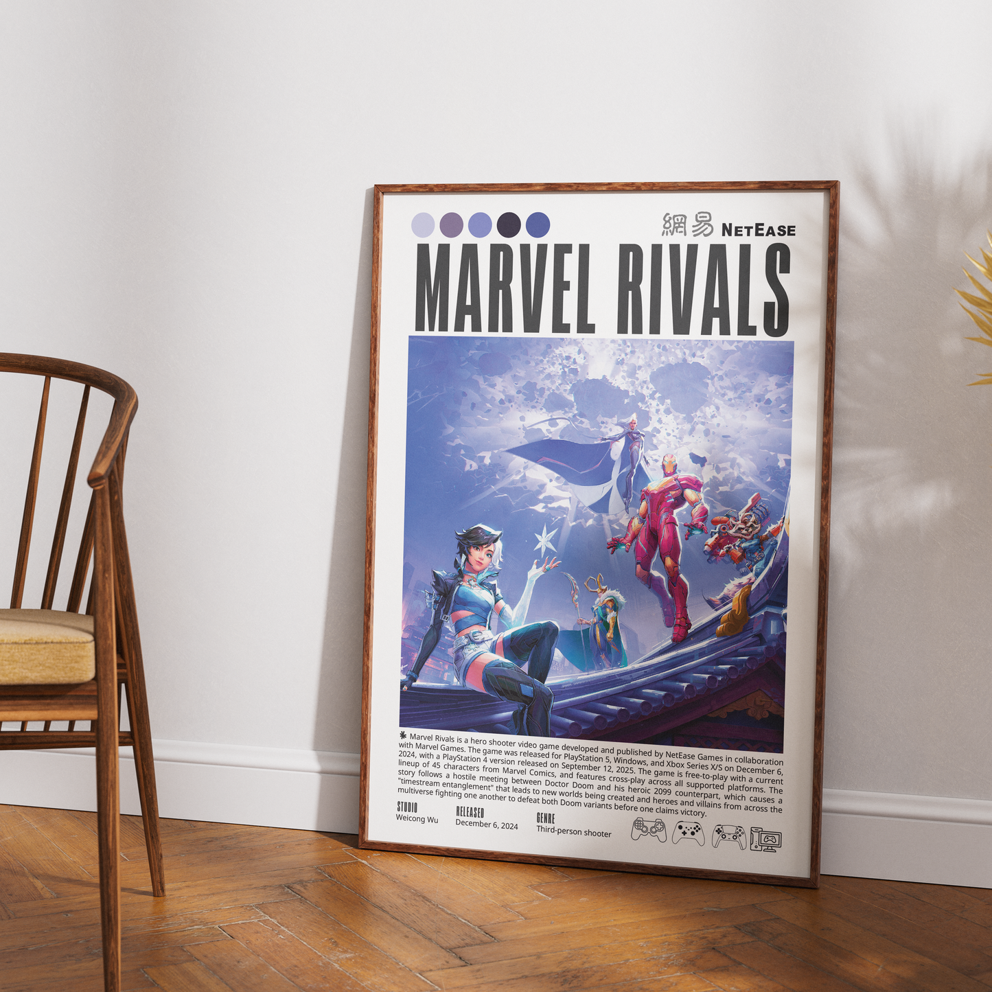 Marvel Rivals 2024 game poster — NetEase Marvel hero shooter wall art print UK