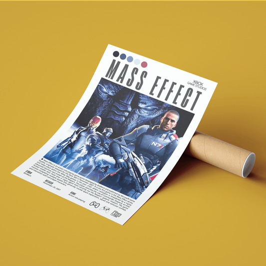 Mass Effect 2007 game poster — BioWare Commander Shepard Citadel Normandy Reaper wall art print UK
- 98types