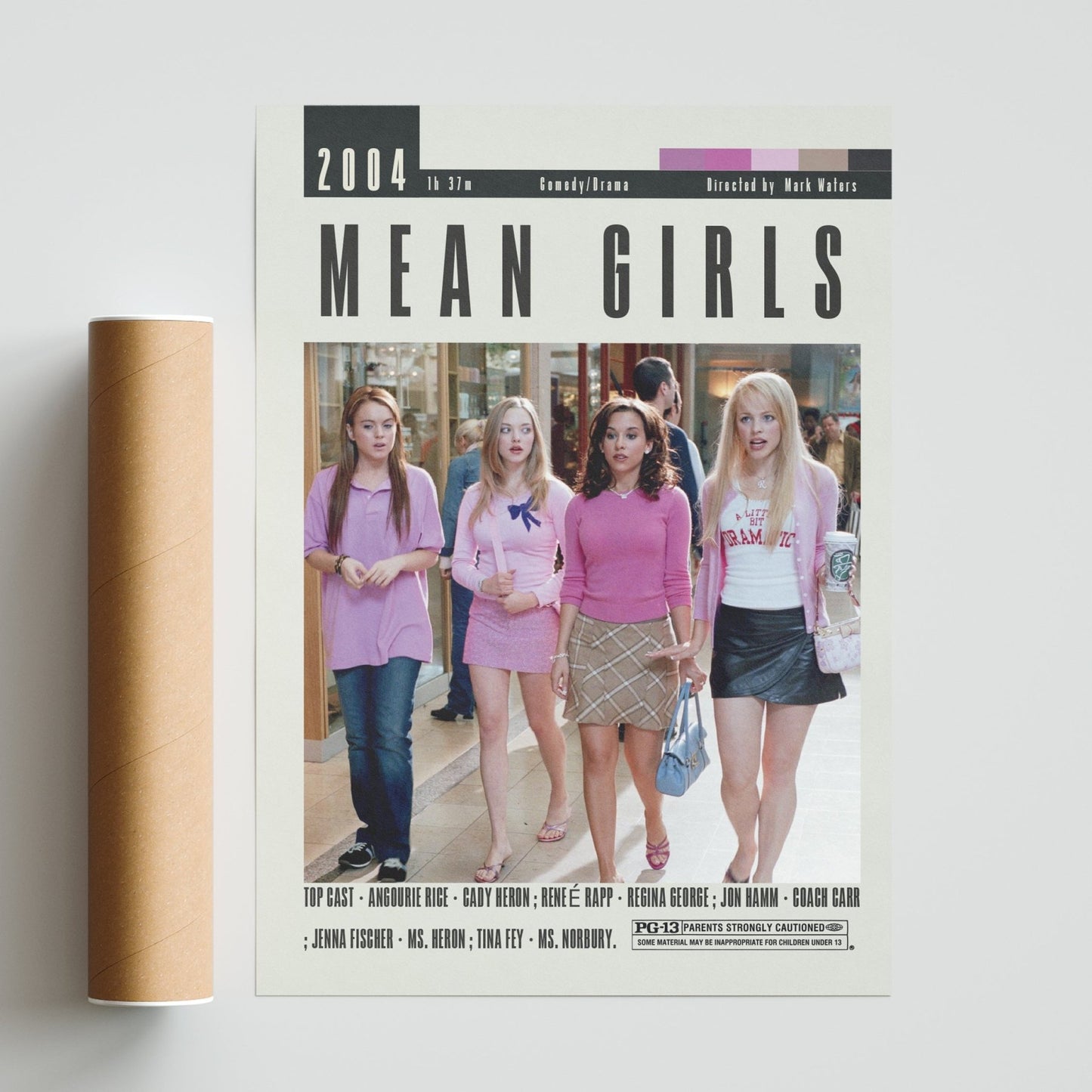 Mean Girls 2004 romcom film poster — Cady Heron Lindsay Lohan Plastics high school wall art print UK
- 98types