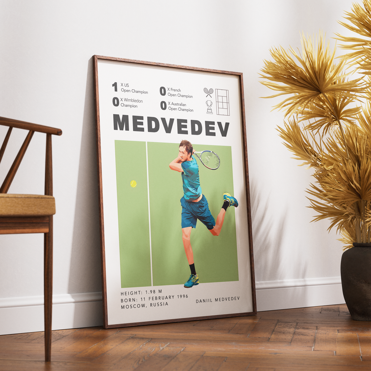 Daniil Medvedev tennis US Open Grand Slam champion poster wall art print UK