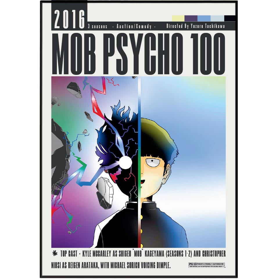 Mob Psycho 100 2016 anime poster art print UK