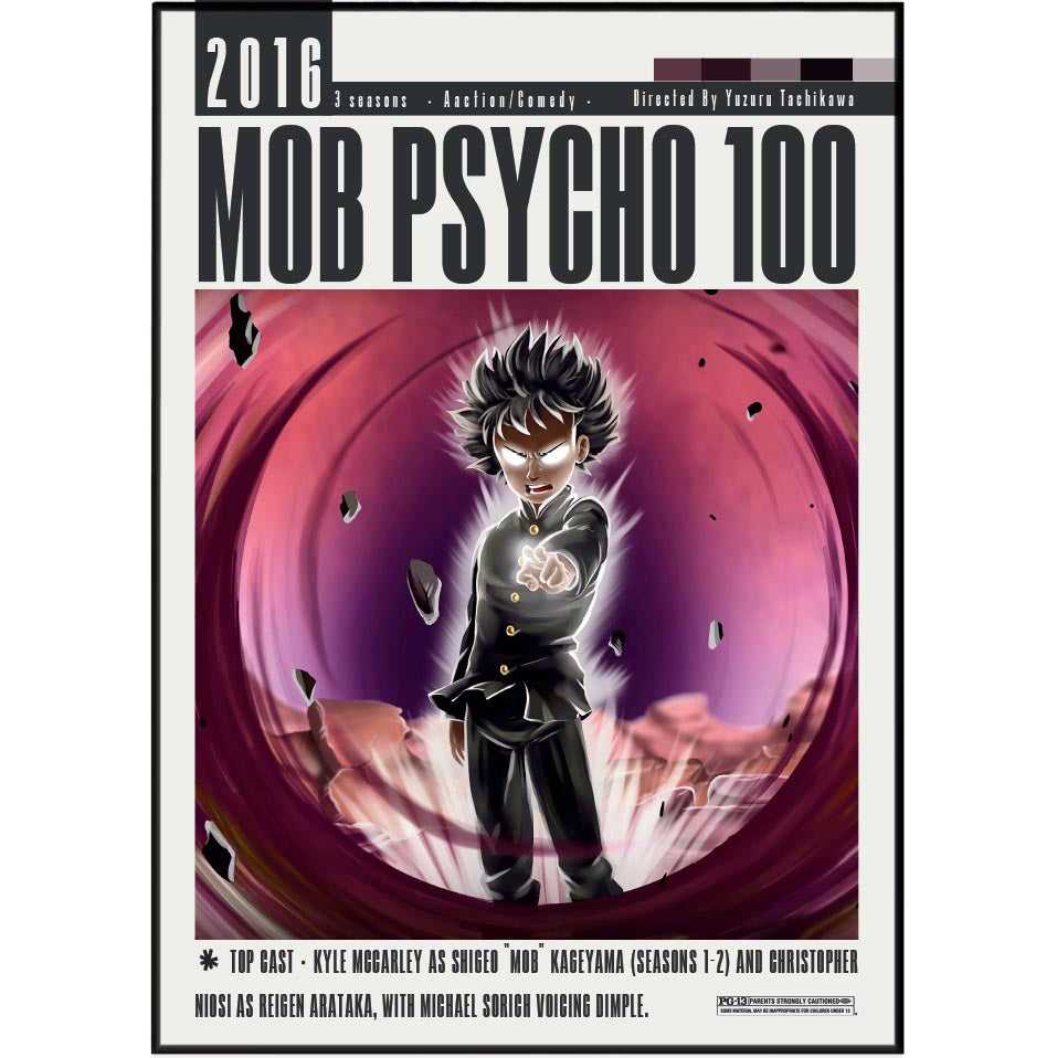 Mob Psycho 100 2016 anime poster art print UK