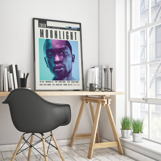 Moonlight 2016 LGBTQ+ film poster — Barry Jenkins Chiron Juan Teresa Kevin Black gay identity Miami wall art print UK - 98types