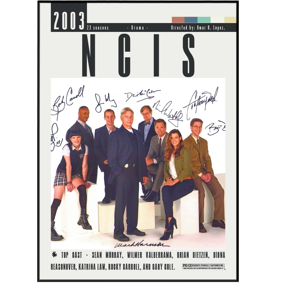 NCIS 2003 TV show poster — Gibbs team minimalist wall art print UK