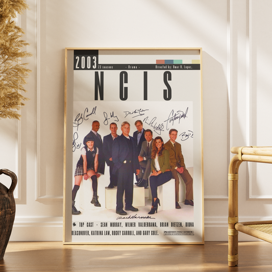 NCIS 2003 TV show poster — Gibbs team minimalist wall art print UK