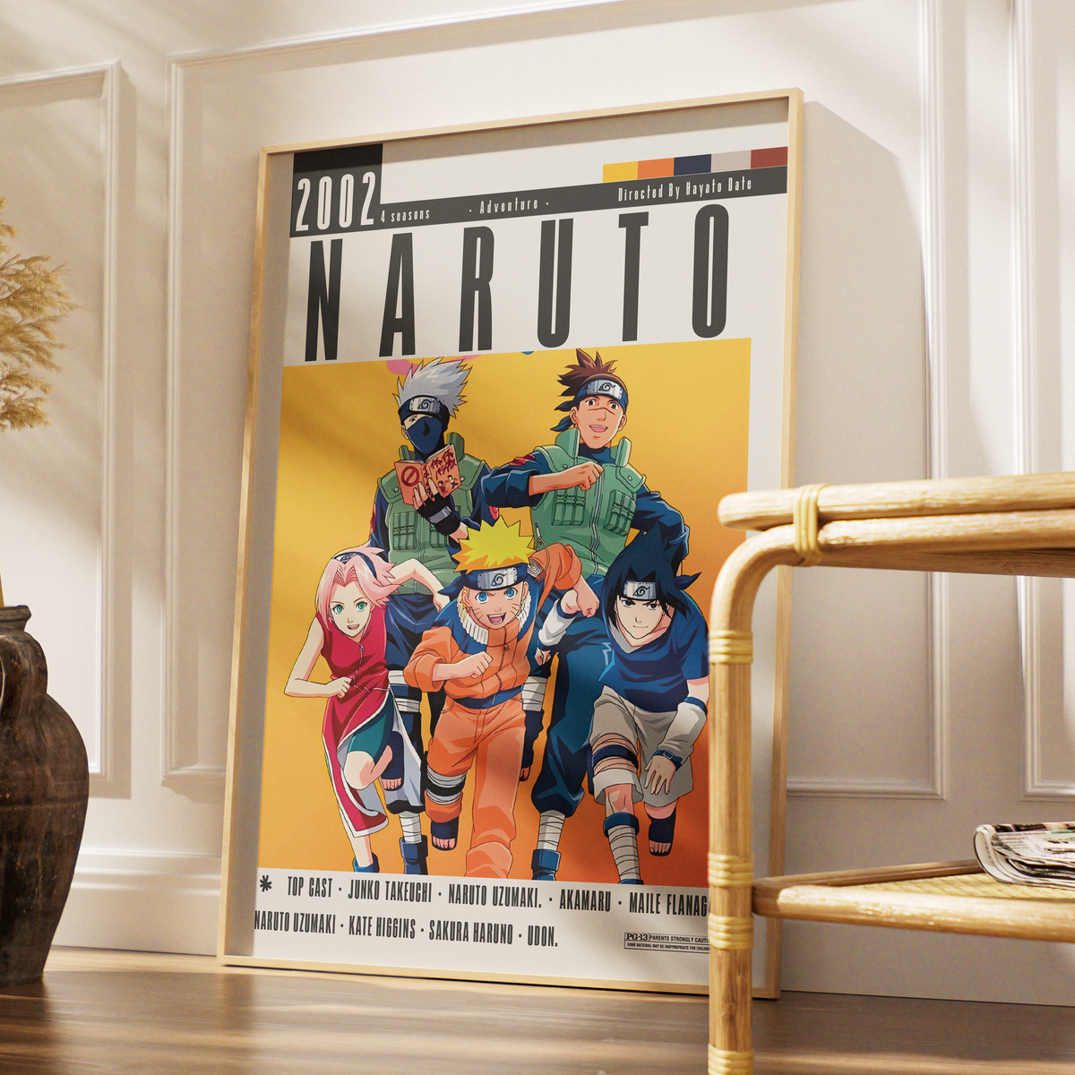 Naruto 2002 anime poster — Uzumaki Naruto Hidden Leaf Village wall art print UK