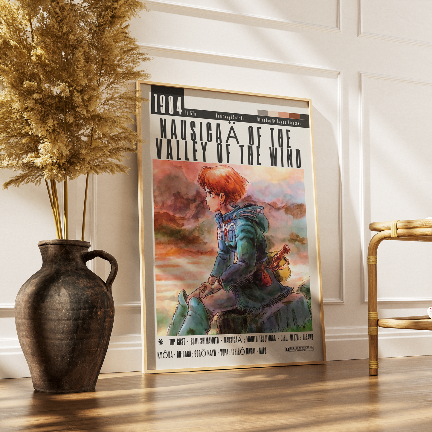 Nausicaa of the Valley of the Wind 1984 Ghibli anime film poster — Miyazaki wall art print UK