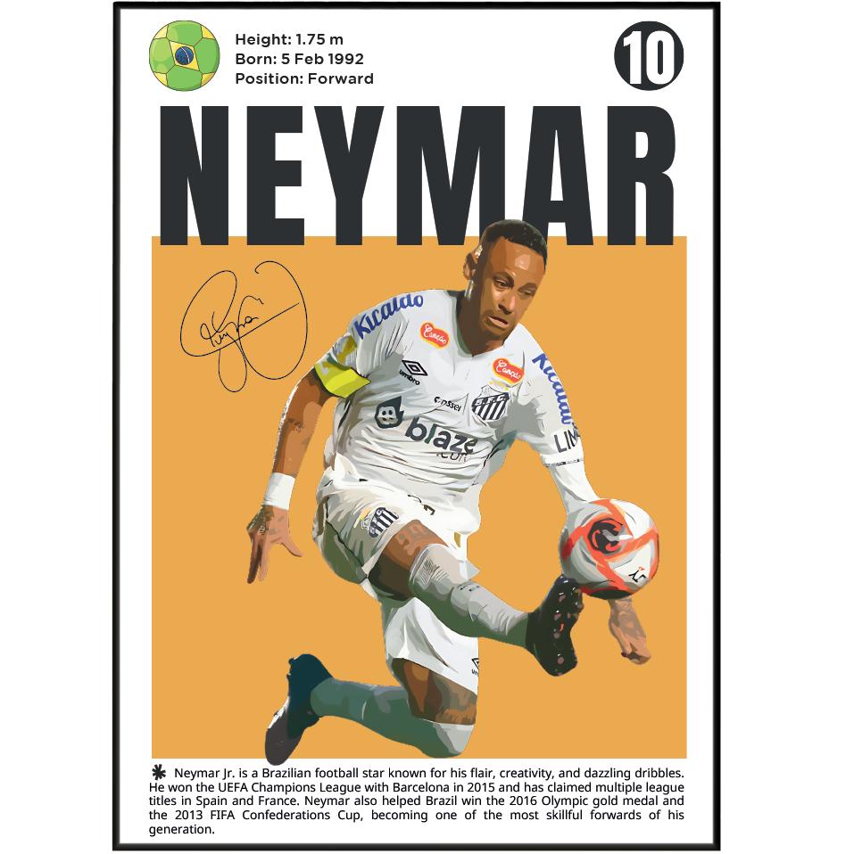 Neymar N 10 Football Posters