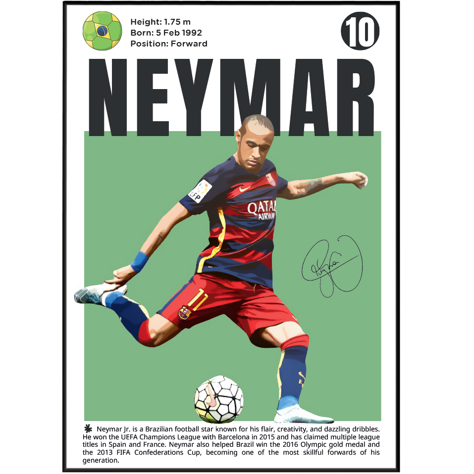 Neymar N10 Football Posters