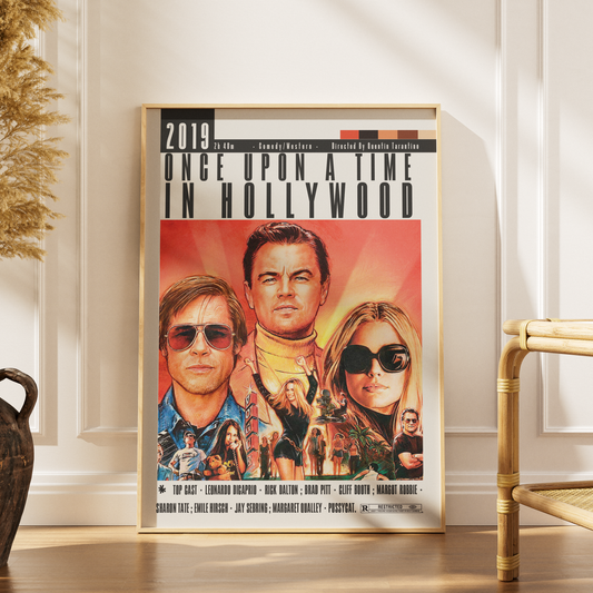 Once Upon a Time in Hollywood 2019 Quentin Tarantino film poster print UK — Brad Pitt DiCaprio wall art 260gsm Camden