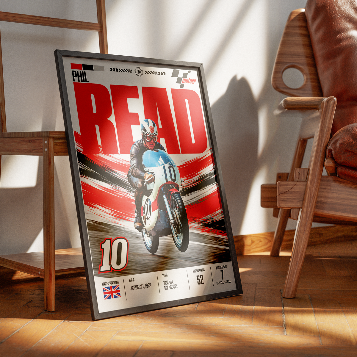 Phil Read Prince of Speed vintage motorcycle world champion poster