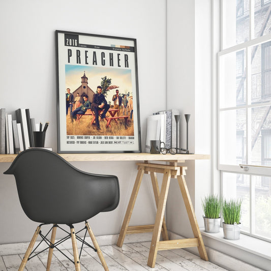 Preacher AMC TV series poster — Jesse Custer Genesis comic wall art print UK