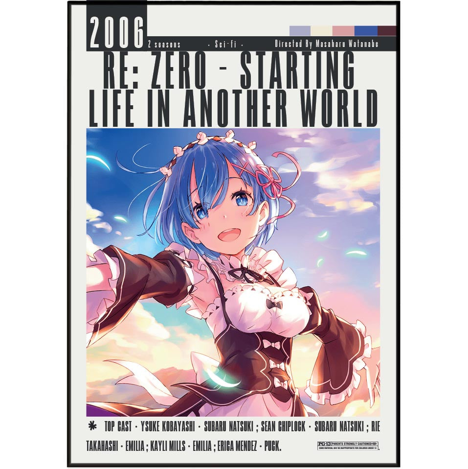 Re Zero Starting Life in Another World anime poster art print UK