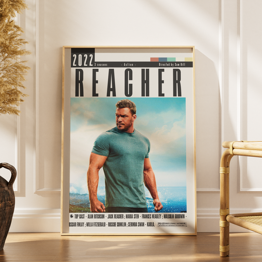 Reacher 2022 Amazon Prime TV show poster — Jack Reacher minimalist wall art print UK