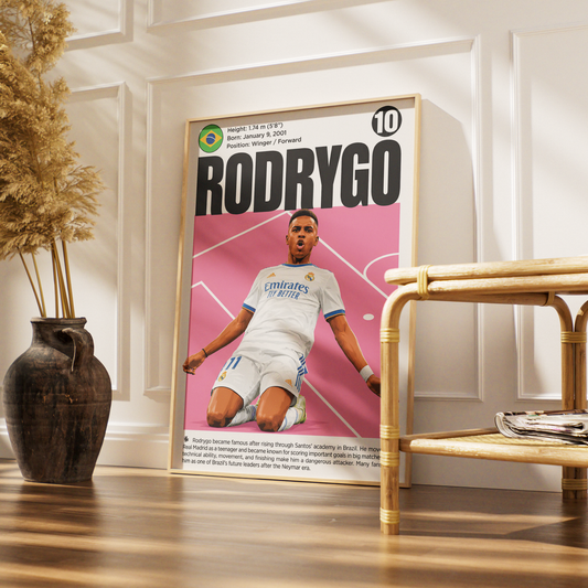 Rodrygo football poster – Brazilian Football Poster – 98types