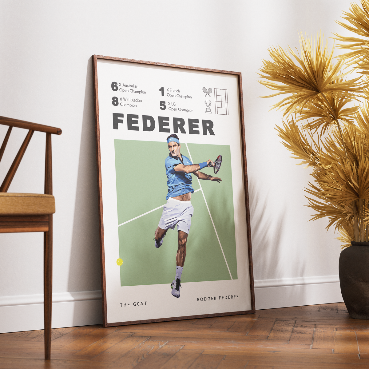 Roger Federer tennis Grand Slam legend poster wall art print UK