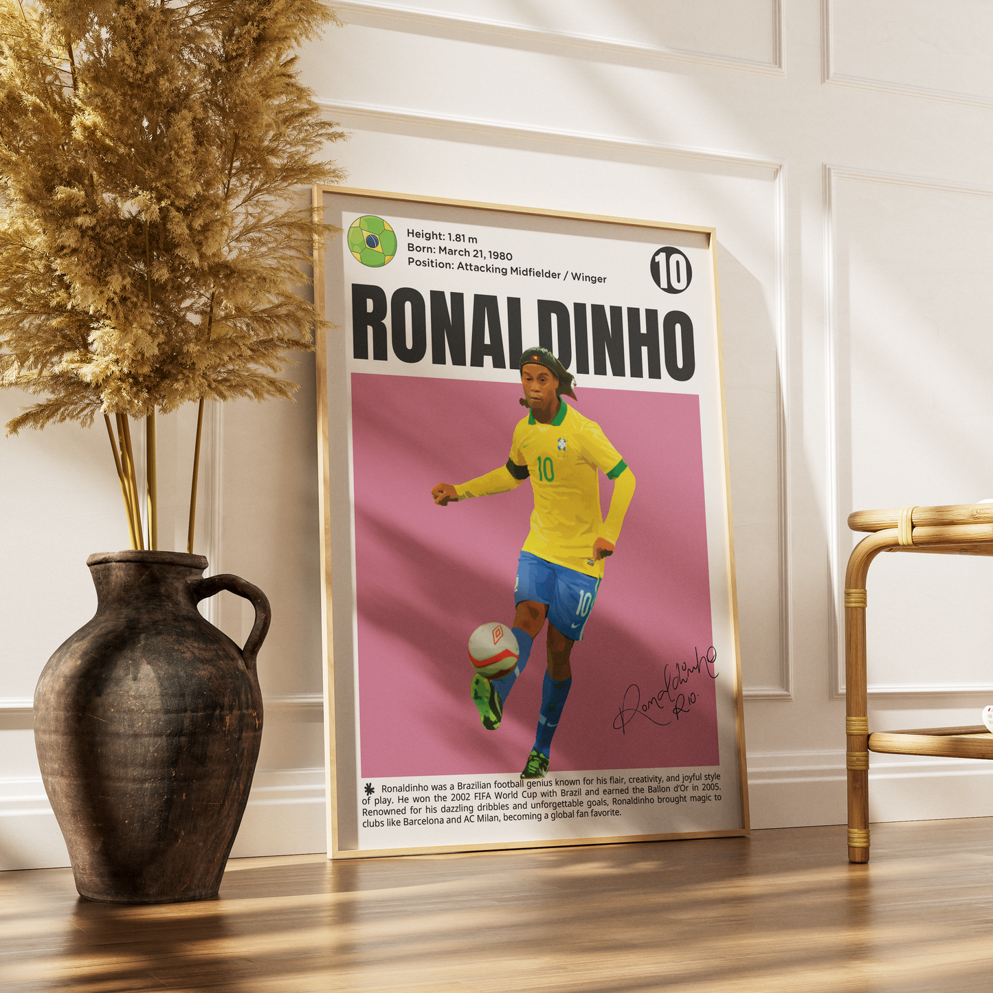 Ronaldinho Football Poster