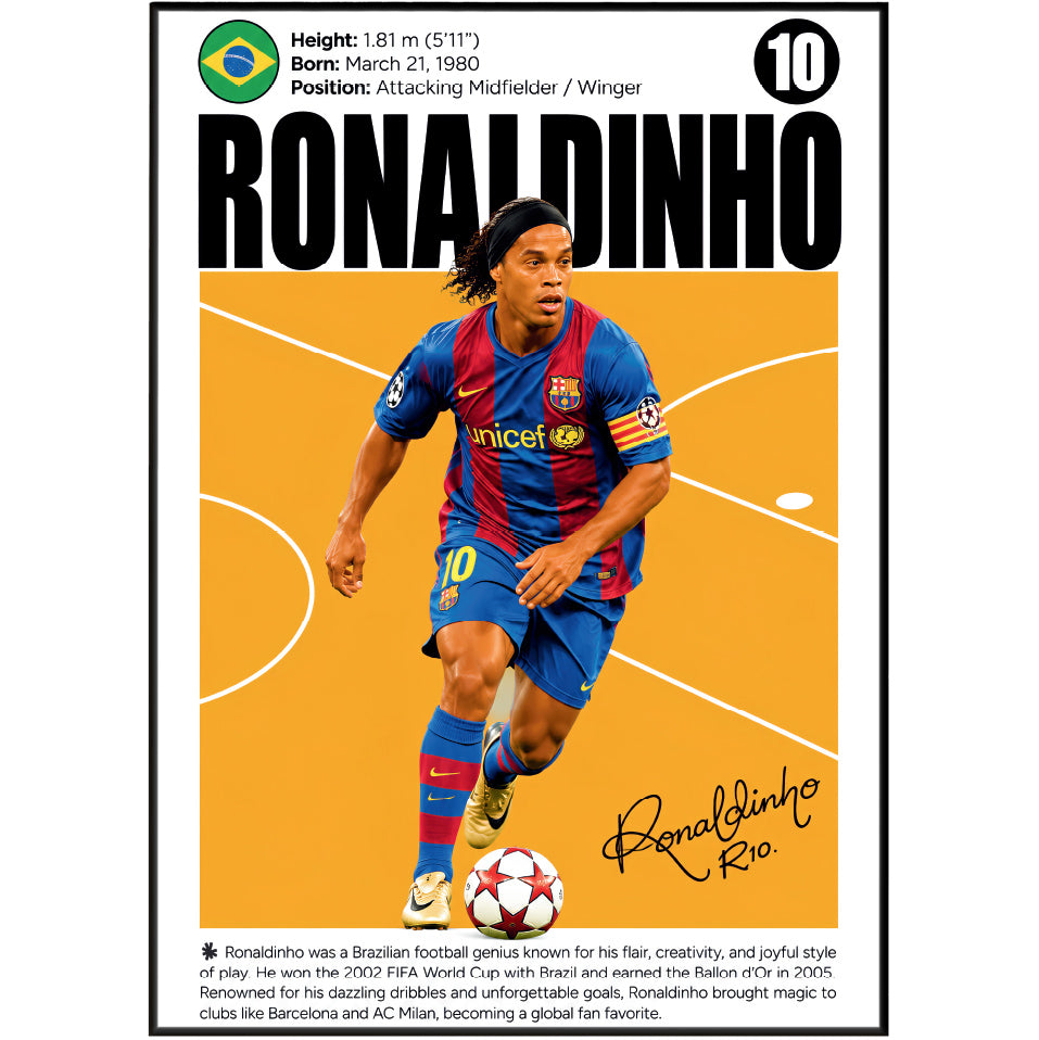 Ronaldinho Poster poster print UK – 98types