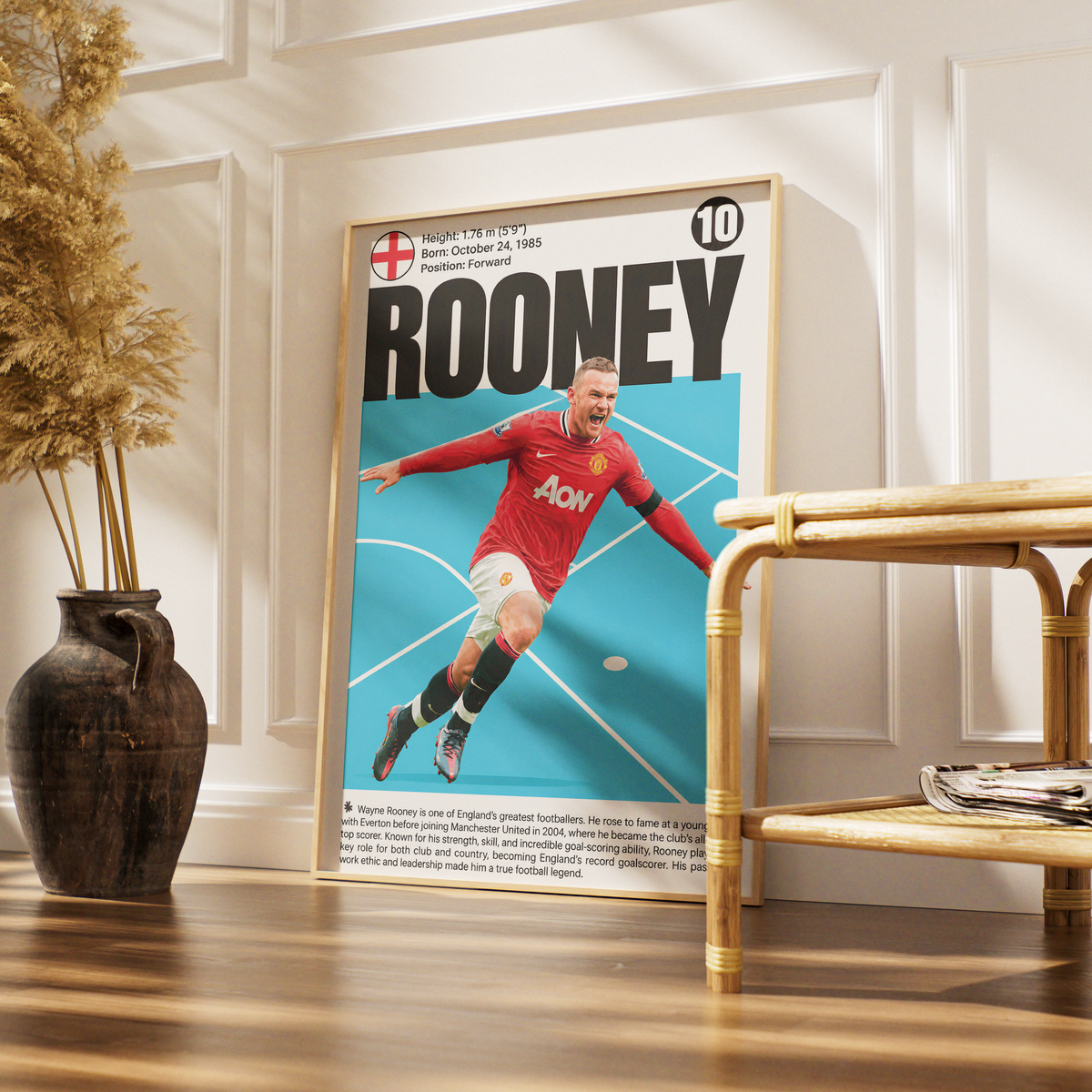 Wayne Rooney football poster – England's Football Legend – 98types