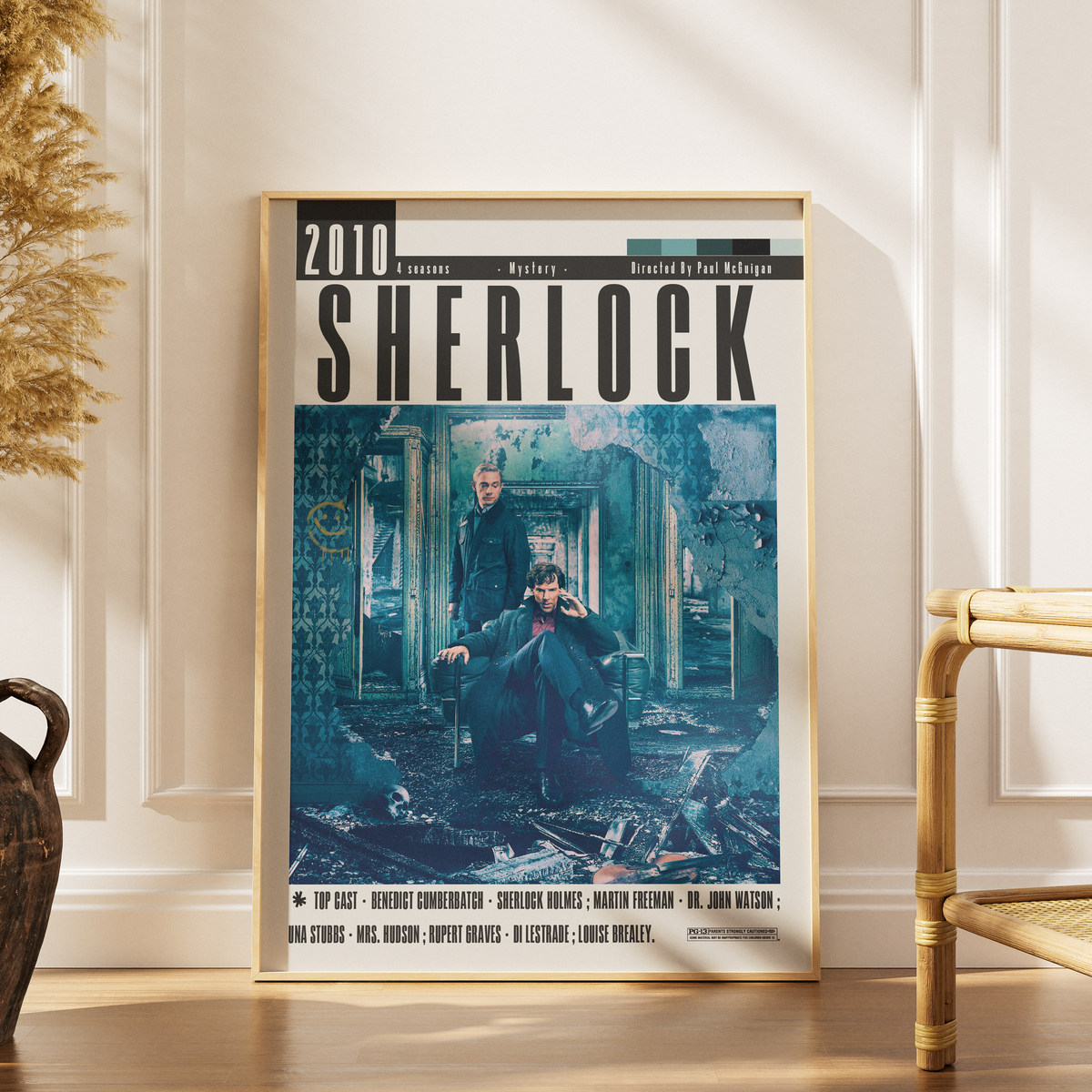 Sherlock 2010 BBC TV show poster — Benedict Cumberbatch Holmes Watson wall art print UK