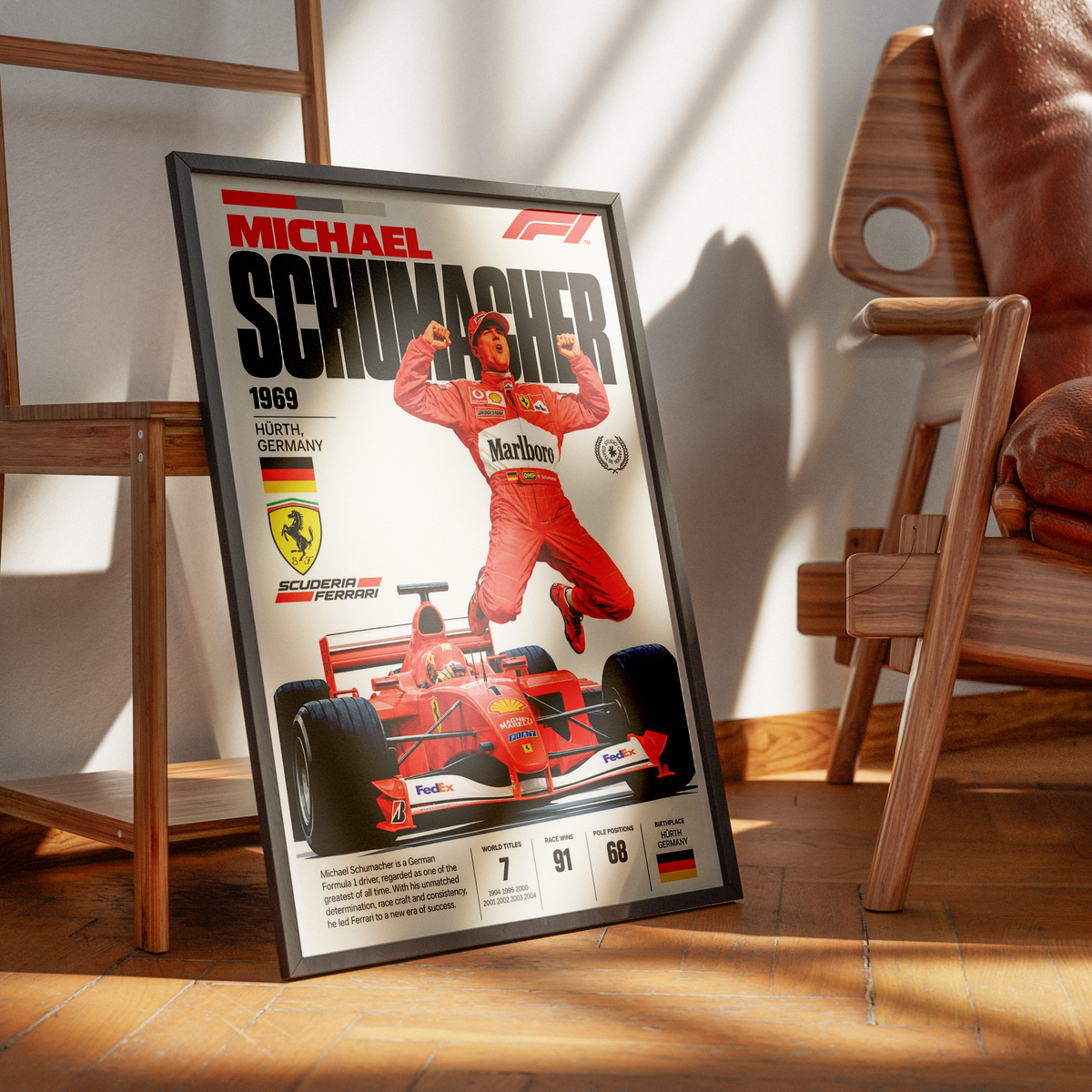 Michael Schumacher Ferrari 7x world champion Formula 1 poster by 98types