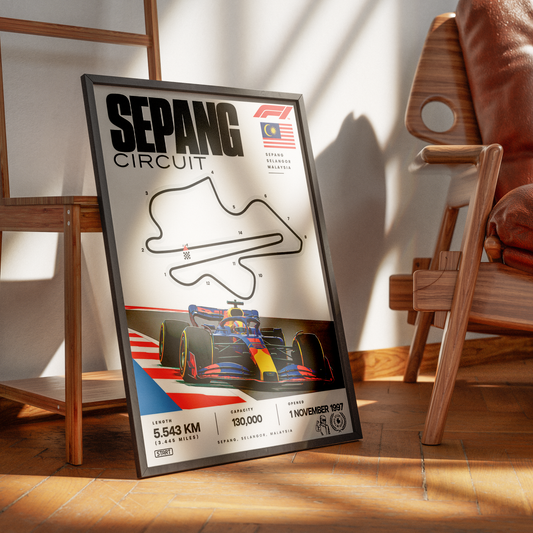 Sepang International Circuit Malaysian Grand Prix F1 track poster