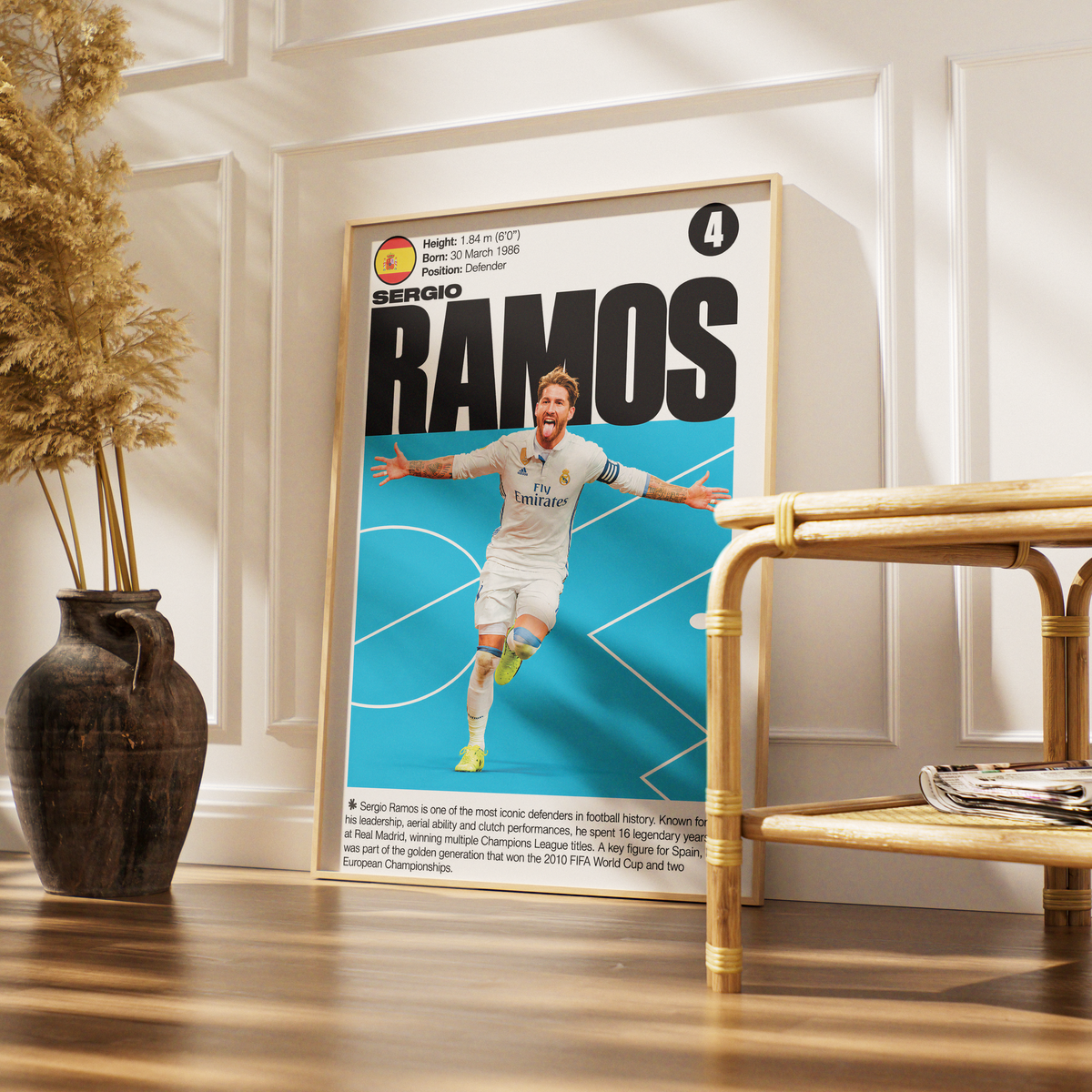 Sergio Ramos football poster – Legendary Defender – 98types