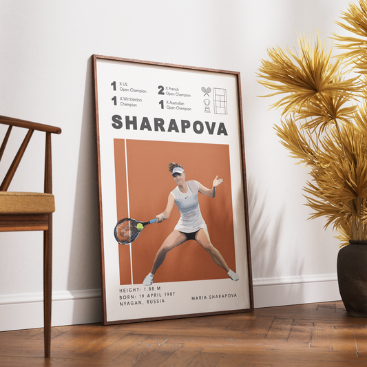 Maria Sharapova tennis Grand Slam champion poster wall art print UK