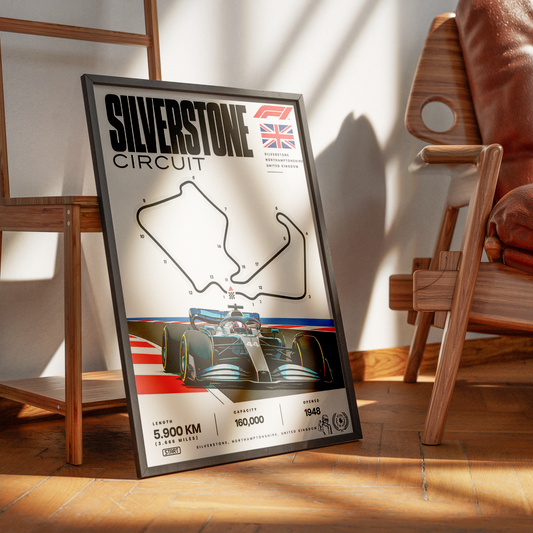 Silverstone British Grand Prix F1 track poster – UK motorsport wall art