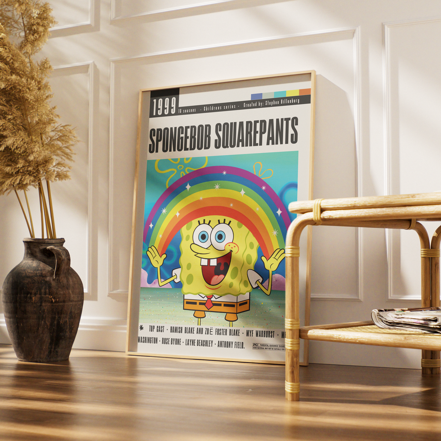 SpongeBob SquarePants 1999 TV show poster — Bikini Bottom minimalist wall art print UK