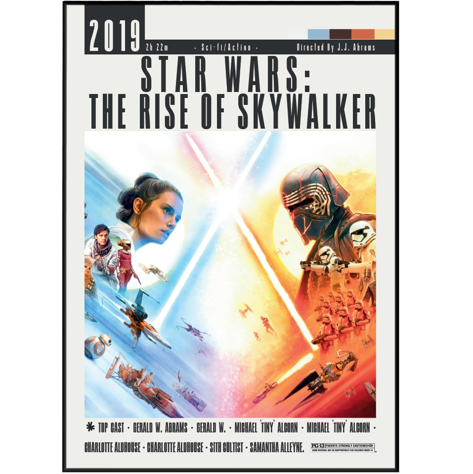Star Wars: The Rise of Skywalker 2019 minimalist movie poster print – 98types