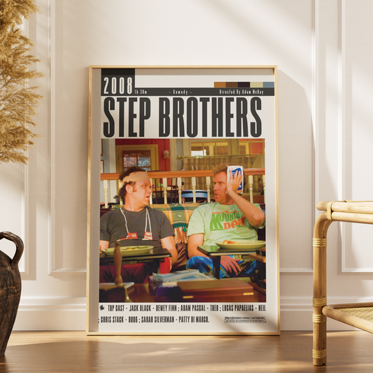 Step Brothers 2008 comedy film poster — Will Ferrell John C Reilly Brennan Dale wall art print UK