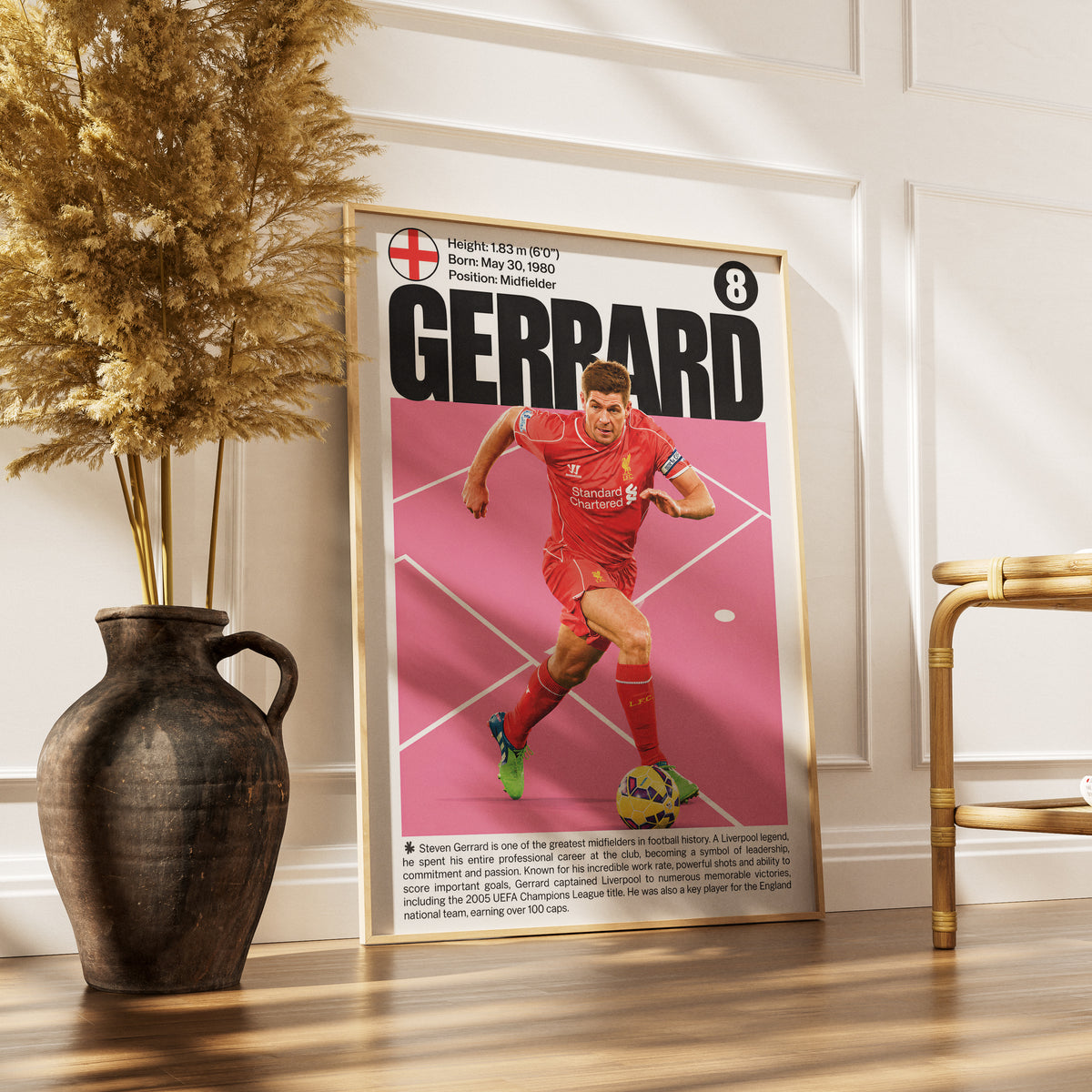 Steven Gerrard football poster – Liverpool Midfield Legend – 98types
