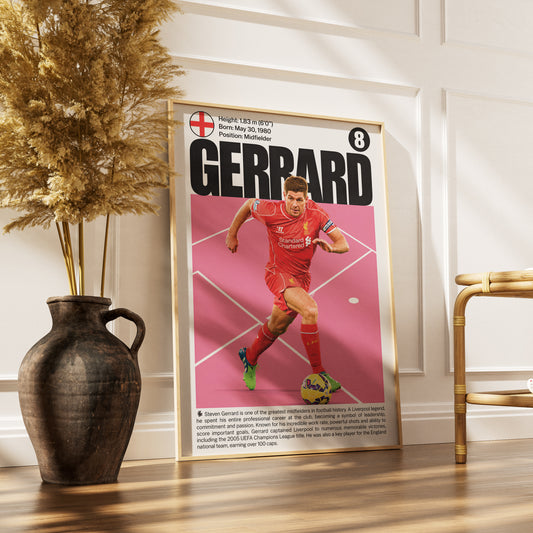 Steven Gerrard football poster – Liverpool Midfield Legend – 98types