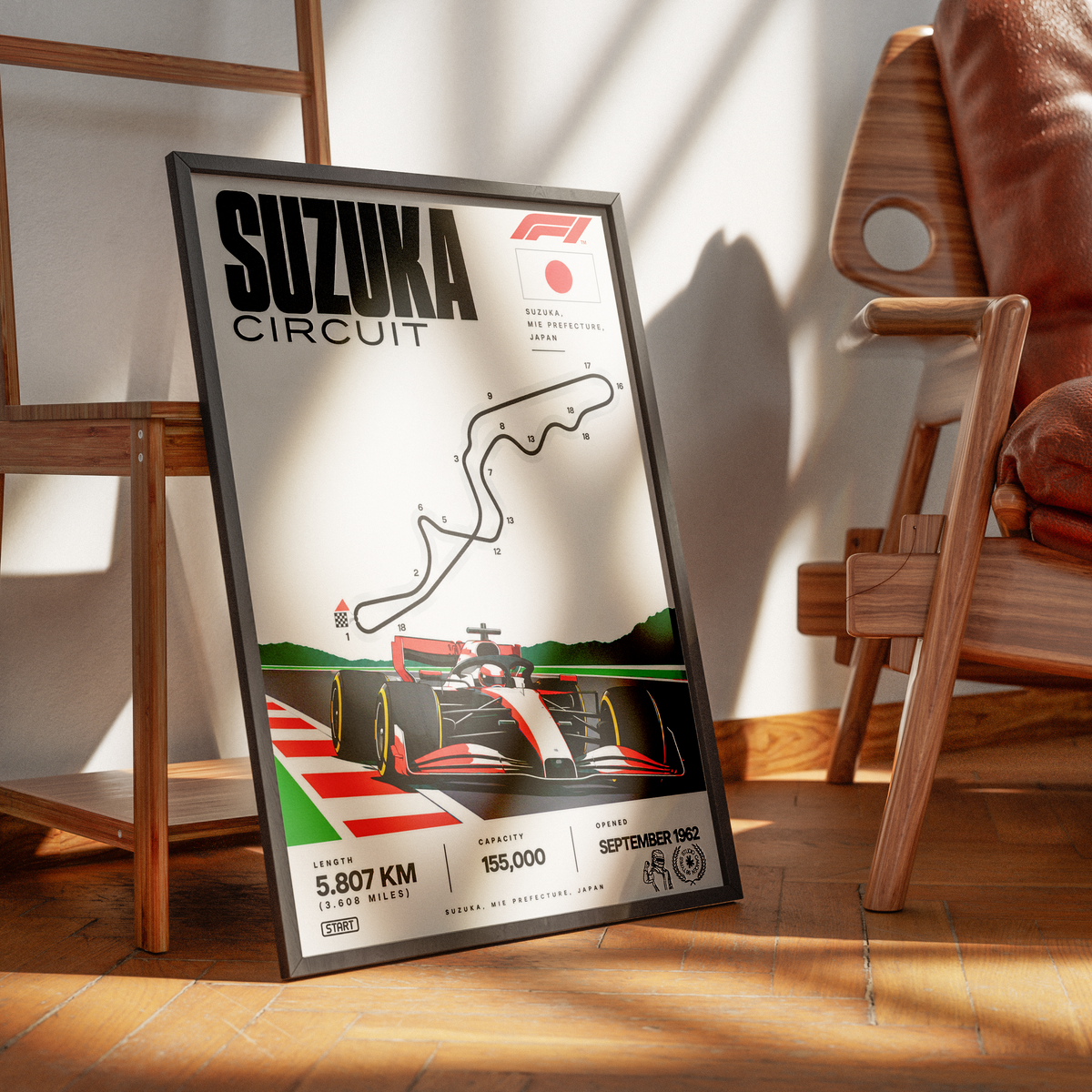 Suzuka Circuit figure of eight Japanese Grand Prix F1 track poster