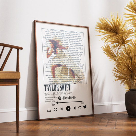 Taylor Swift — Who's Afraid of Little Old Me? Song Lyric Print