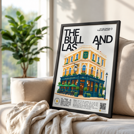 The Bull and Last poster print — Highgate, London | wood-panelled dining room with taxidermy on
the walls