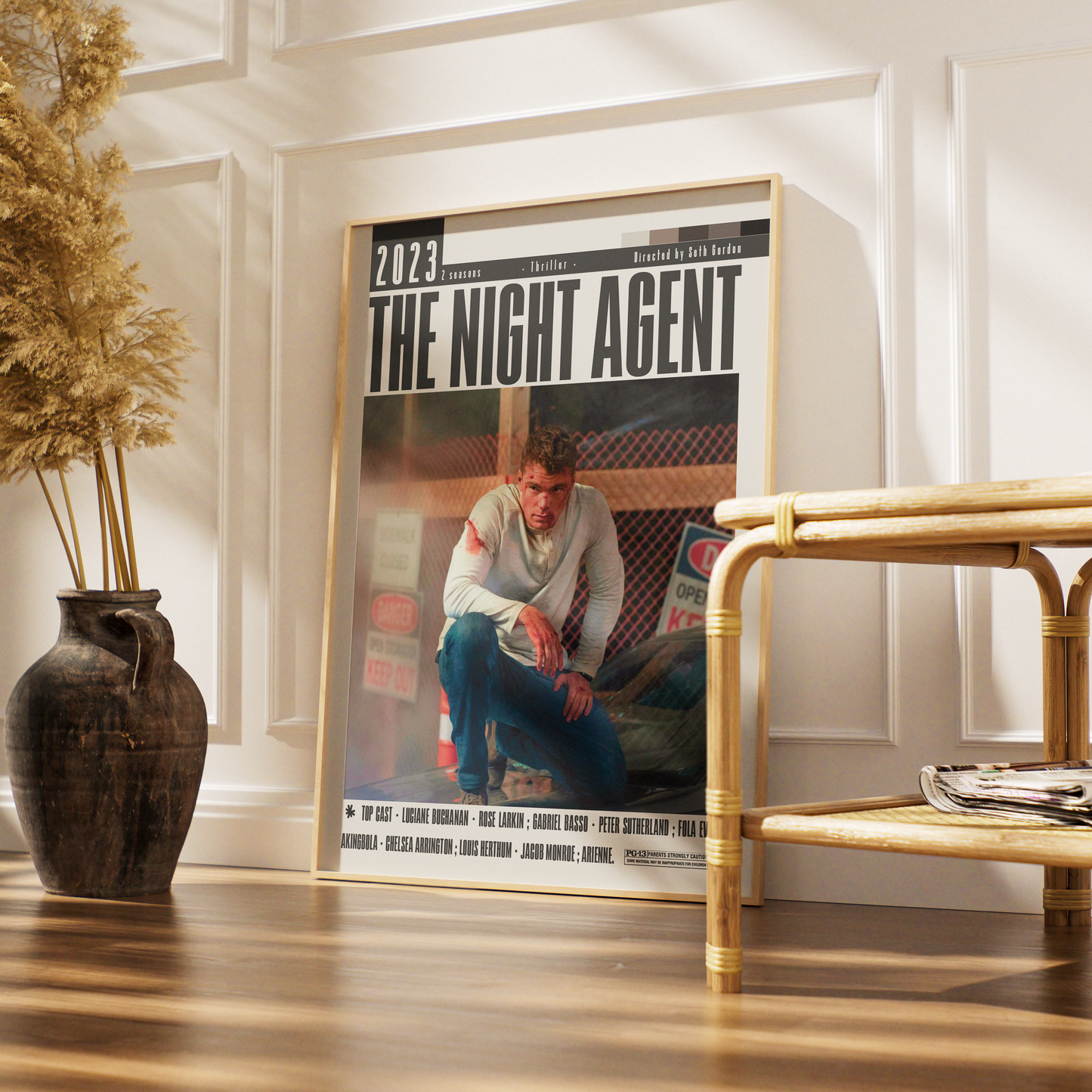 The Night Agent 2023 Netflix TV show poster — spy thriller wall art print UK