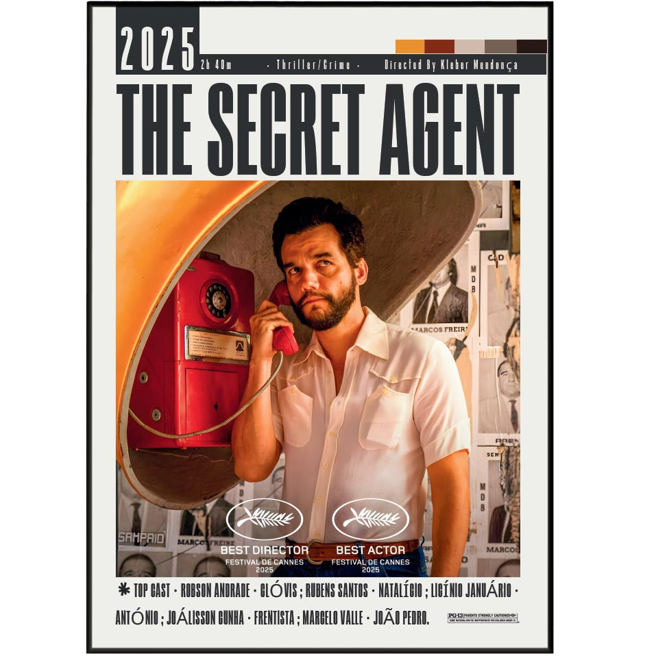 The Secret Agent 2025 minimalist movie poster print – 98types
