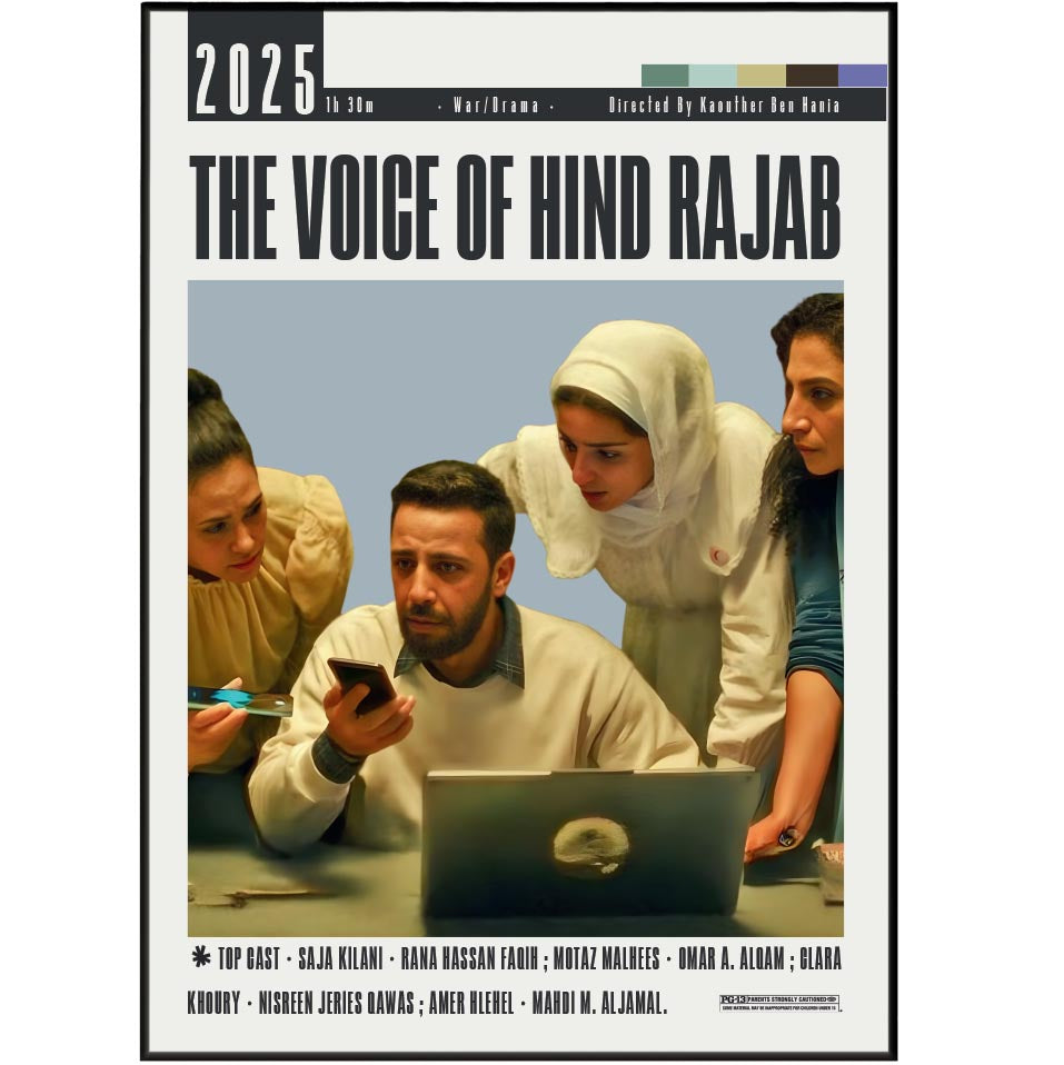 The Voice of Hind Rajab 2025 minimalist movie poster print – 98types